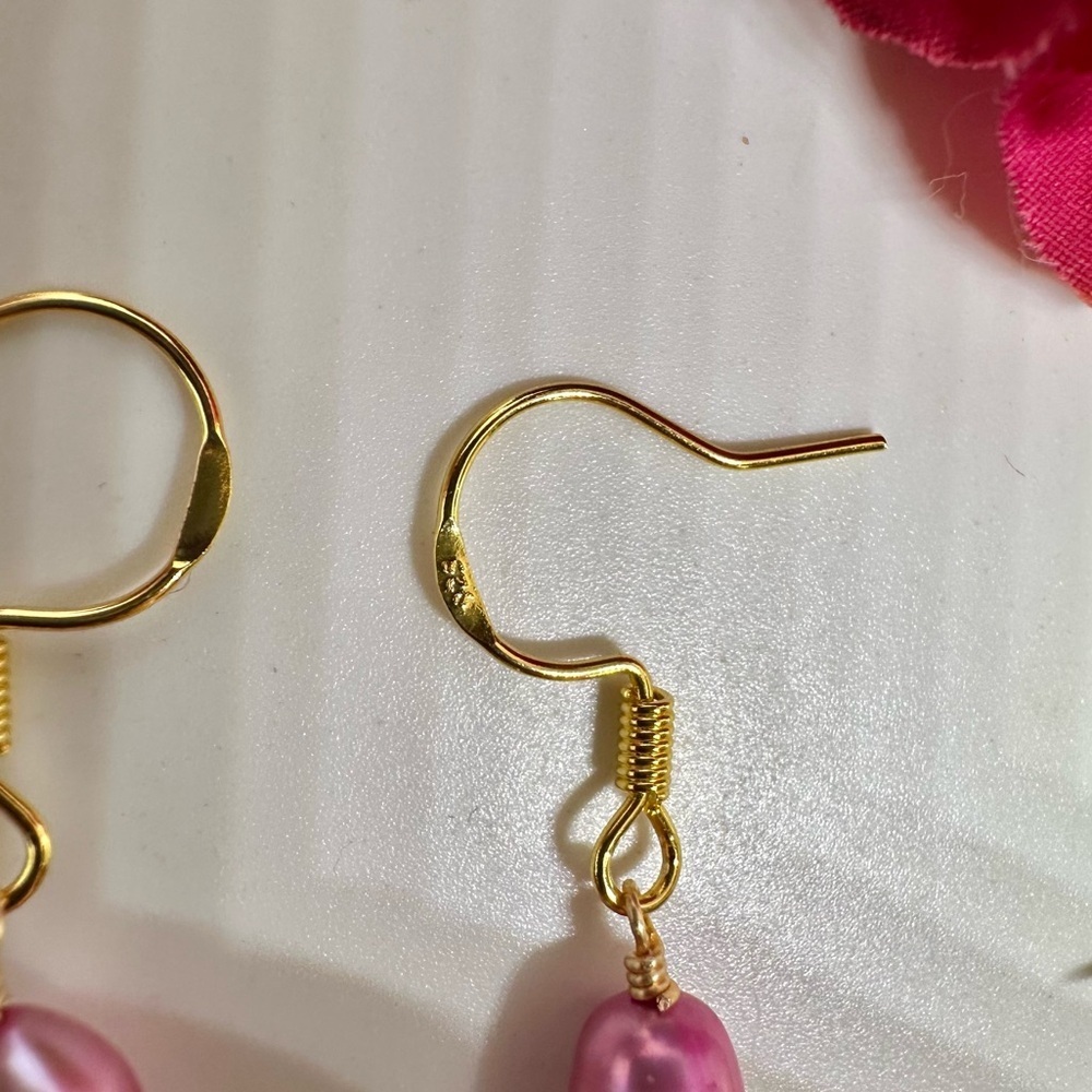 NEW⚜️Freshwater Raw Pearl Dangly Earrings - Picture 5 of 6